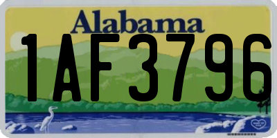 AL license plate 1AF3796