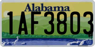 AL license plate 1AF3803