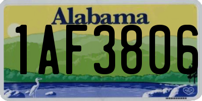 AL license plate 1AF3806