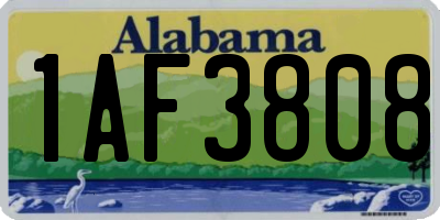 AL license plate 1AF3808