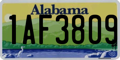 AL license plate 1AF3809