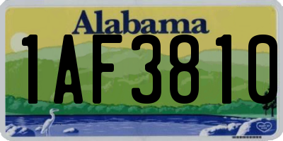 AL license plate 1AF3810