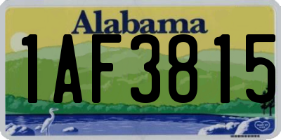 AL license plate 1AF3815