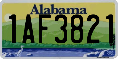AL license plate 1AF3821