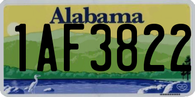 AL license plate 1AF3822