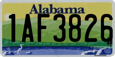 AL license plate 1AF3826