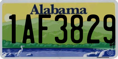 AL license plate 1AF3829