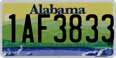 AL license plate 1AF3833