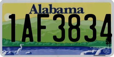 AL license plate 1AF3834