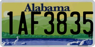 AL license plate 1AF3835