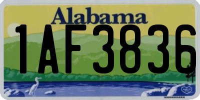 AL license plate 1AF3836