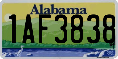 AL license plate 1AF3838