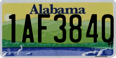 AL license plate 1AF3840