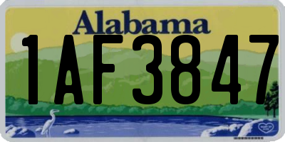 AL license plate 1AF3847