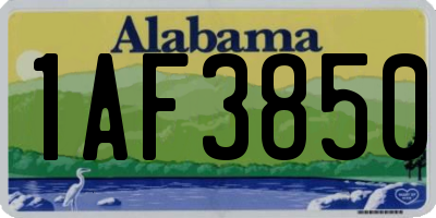 AL license plate 1AF3850