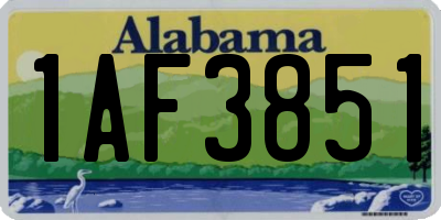 AL license plate 1AF3851