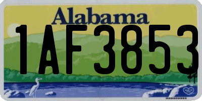AL license plate 1AF3853