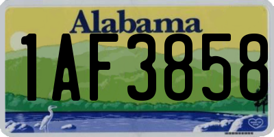AL license plate 1AF3858