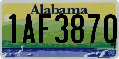 AL license plate 1AF3870
