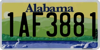 AL license plate 1AF3881