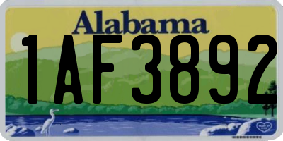 AL license plate 1AF3892