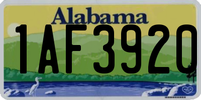 AL license plate 1AF3920