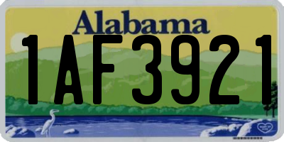 AL license plate 1AF3921