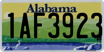 AL license plate 1AF3923