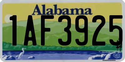 AL license plate 1AF3925