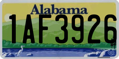 AL license plate 1AF3926