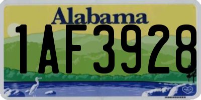 AL license plate 1AF3928