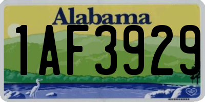 AL license plate 1AF3929