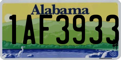 AL license plate 1AF3933