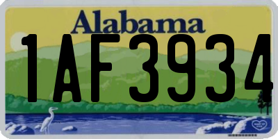 AL license plate 1AF3934