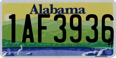 AL license plate 1AF3936