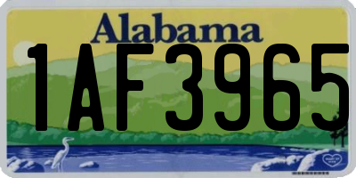 AL license plate 1AF3965