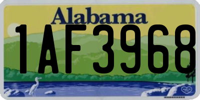 AL license plate 1AF3968