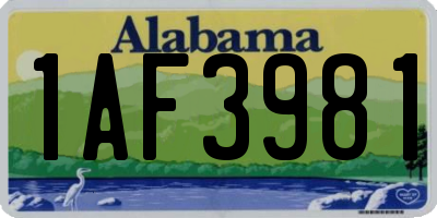AL license plate 1AF3981