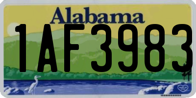 AL license plate 1AF3983