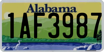 AL license plate 1AF3987