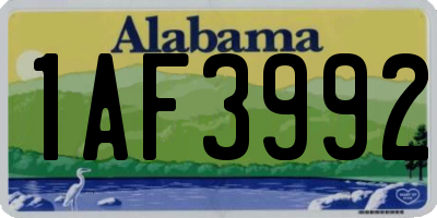 AL license plate 1AF3992