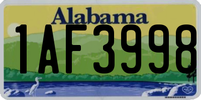AL license plate 1AF3998