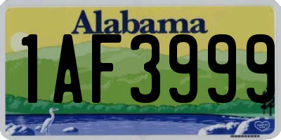 AL license plate 1AF3999