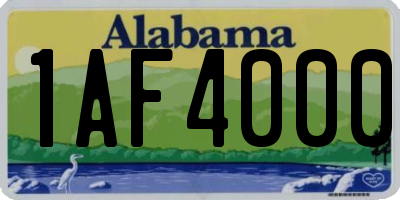 AL license plate 1AF4000