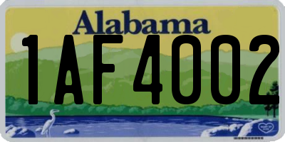 AL license plate 1AF4002
