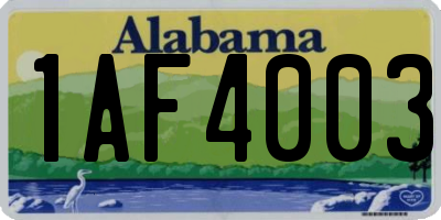 AL license plate 1AF4003