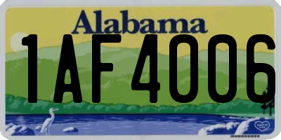 AL license plate 1AF4006