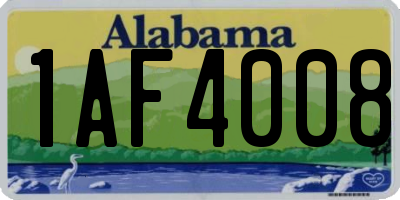 AL license plate 1AF4008
