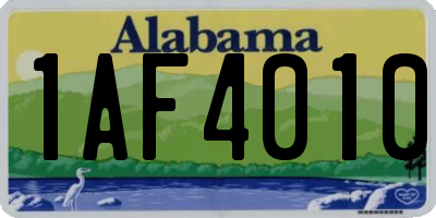 AL license plate 1AF4010