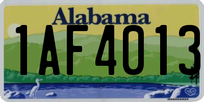 AL license plate 1AF4013